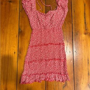 Floral Red Midi Dress